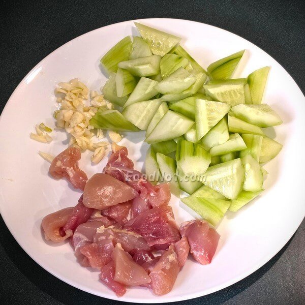 紅蔥醬爆炒青瓜雞丁材料