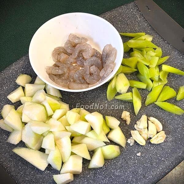 蝦仁, 萵筍, 節瓜, 蝦皮