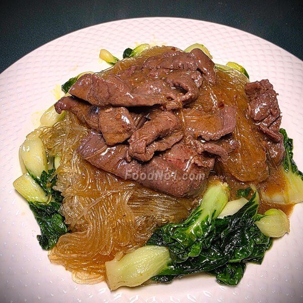 咖哩牛肉燴粉絲奶油白菜心上碟