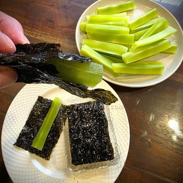 鮮脆萵筍芯+韓味紫菜