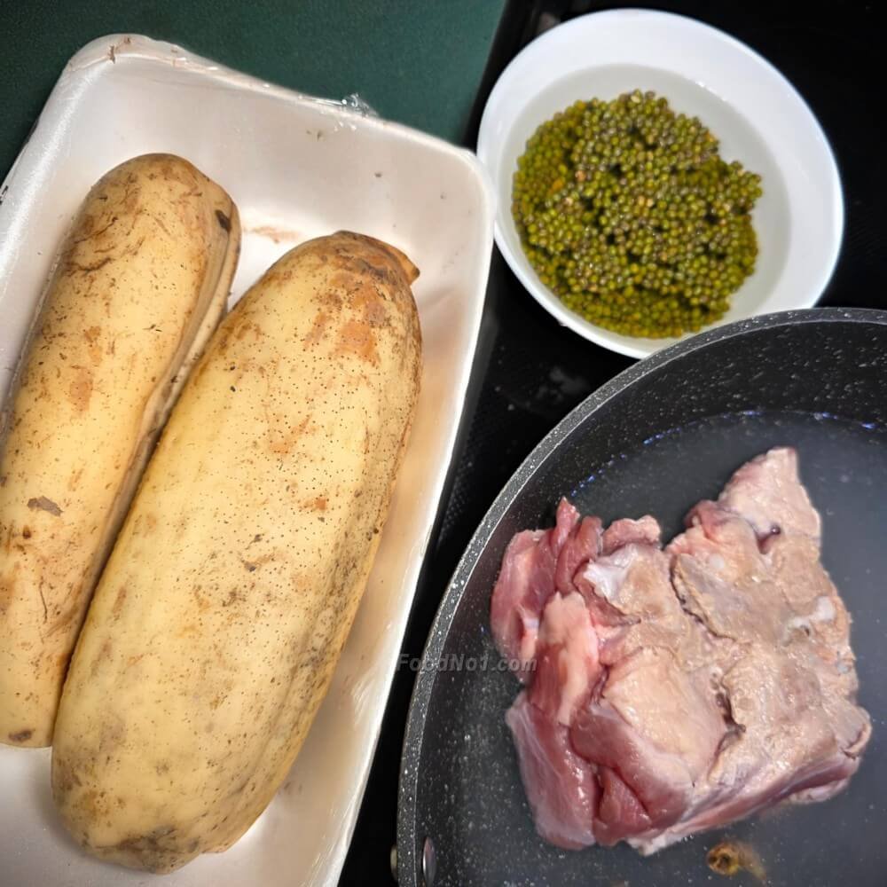 蓮藕綠豆陳皮蜜棗排骨湯-材料