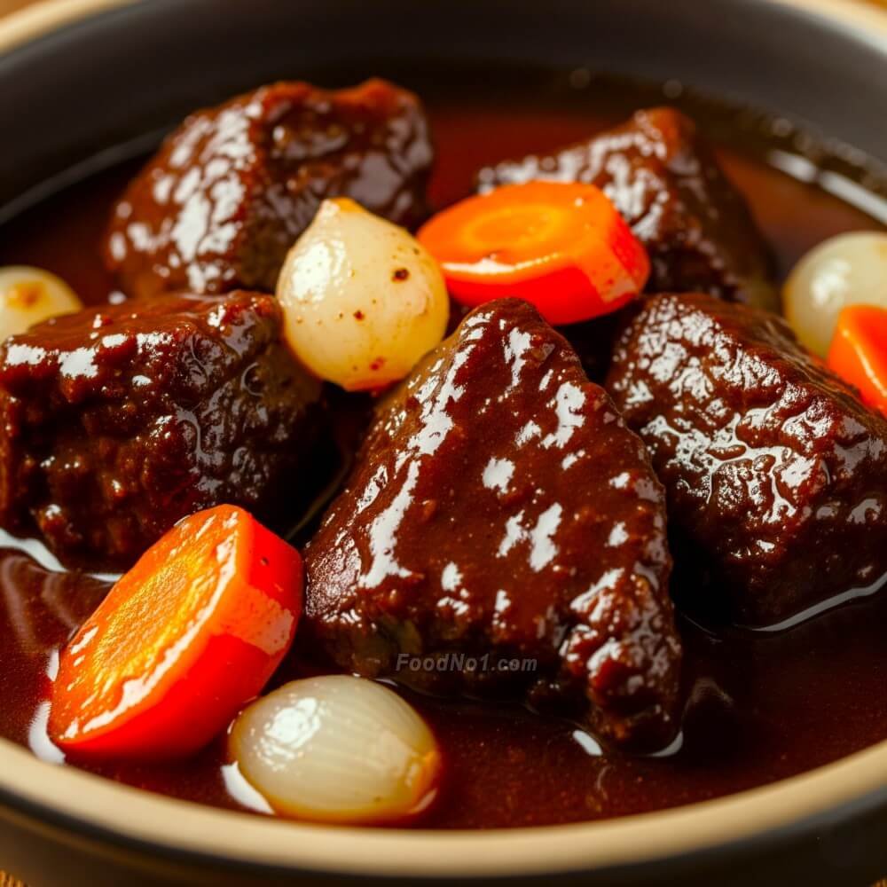 法式紅酒燴牛肉-濃稠的汁包住牛肉
