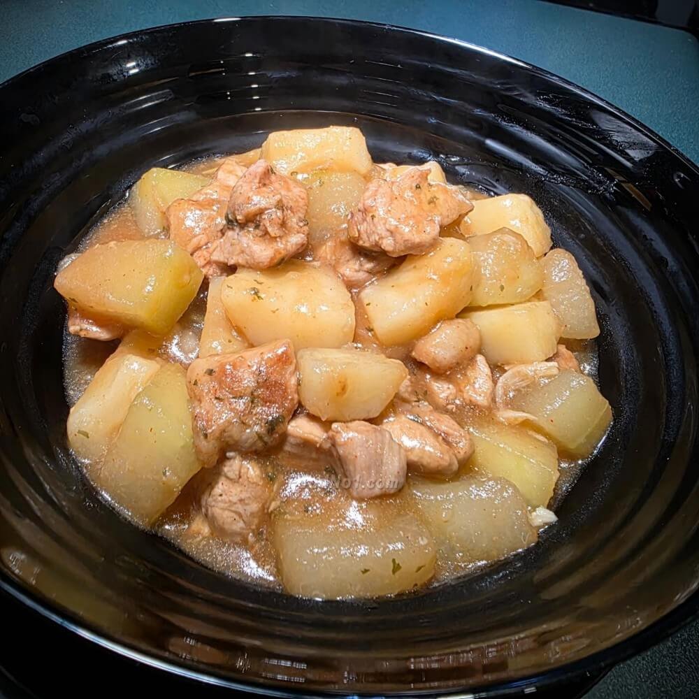 甜酸薯仔肉粒炆冬瓜