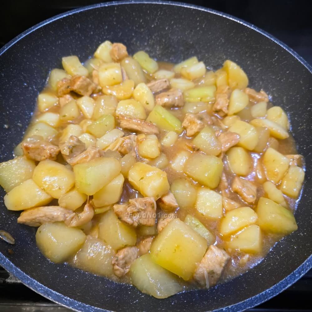 甜酸薯仔肉粒炆冬瓜-烹調