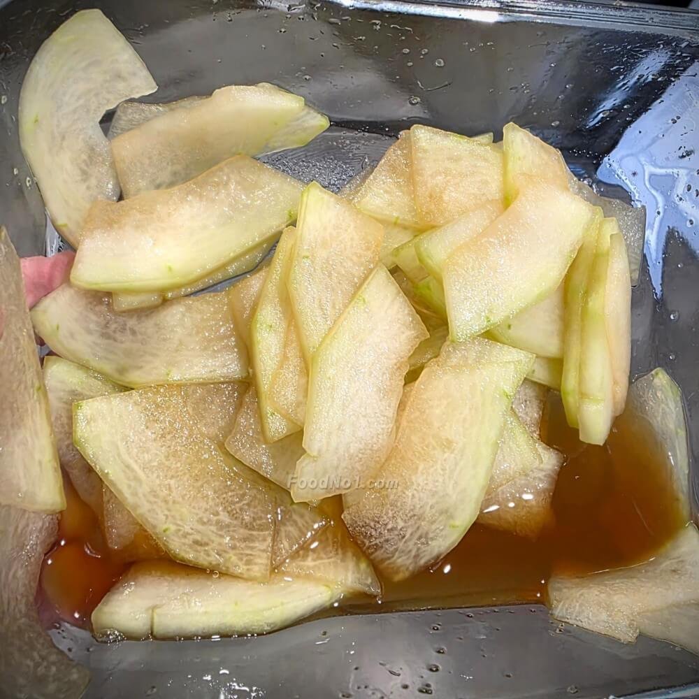 冰鎮檸檬黃糖冬瓜片-切薄片