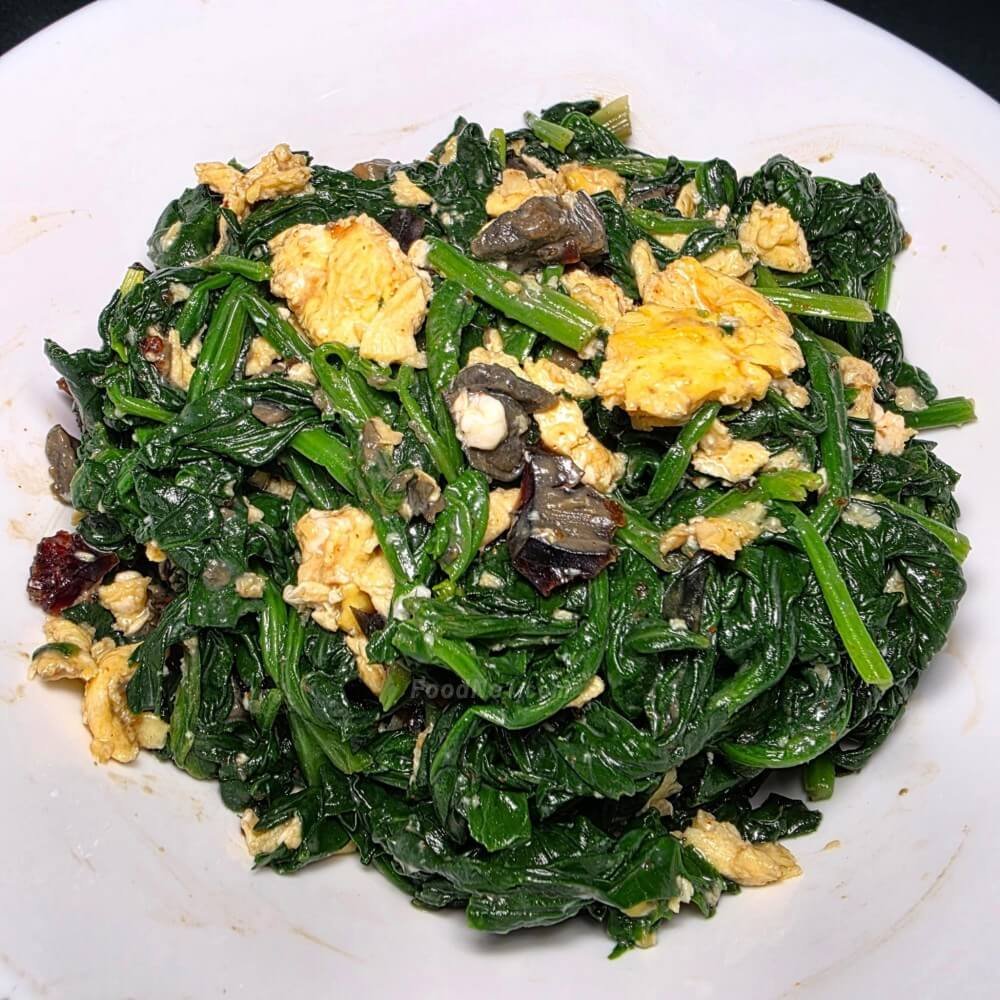 金銀嫩蛋爽口菠菜 (涼拌)