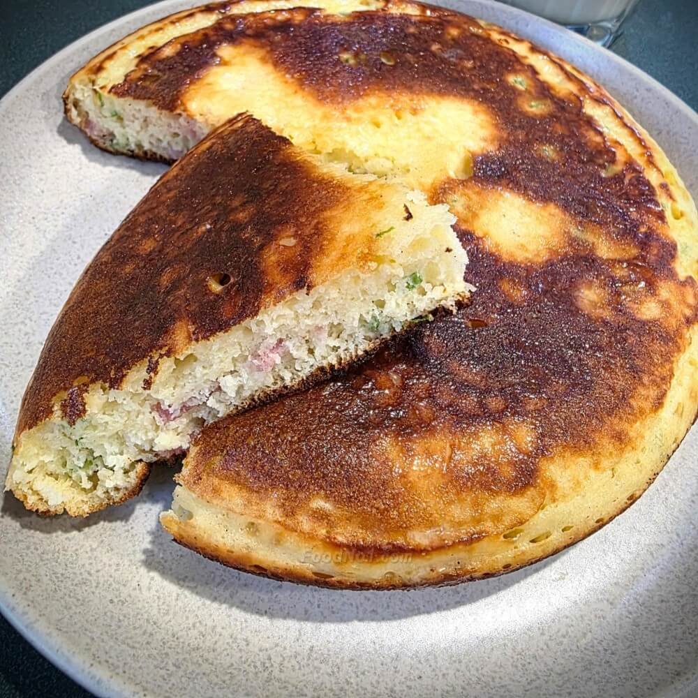 鹹香煙肉熱香餅-擺盤