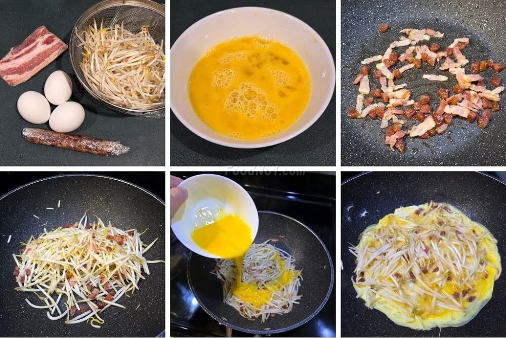 臘腸煙肉芽菜芙蓉蛋