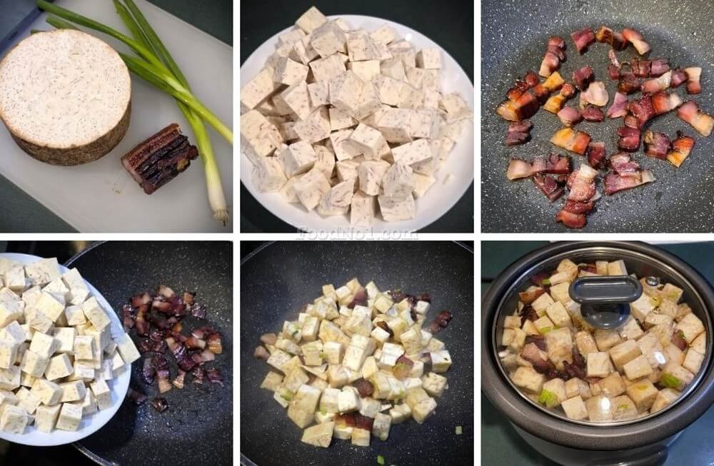 臘肉焦香芋頭焗飯-烹調步驟