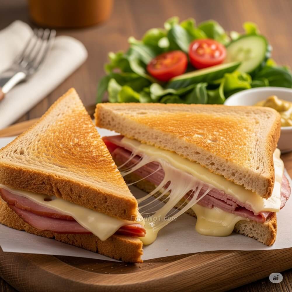 烘烤芝士火腿三文治 (Toasted Cheese and Ham Sandwich)
