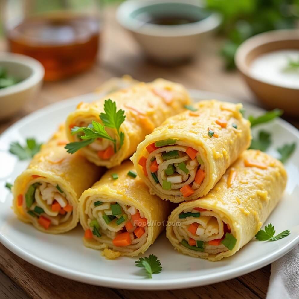 蔬菜雞蛋卷 (Vegetable Egg Roll)