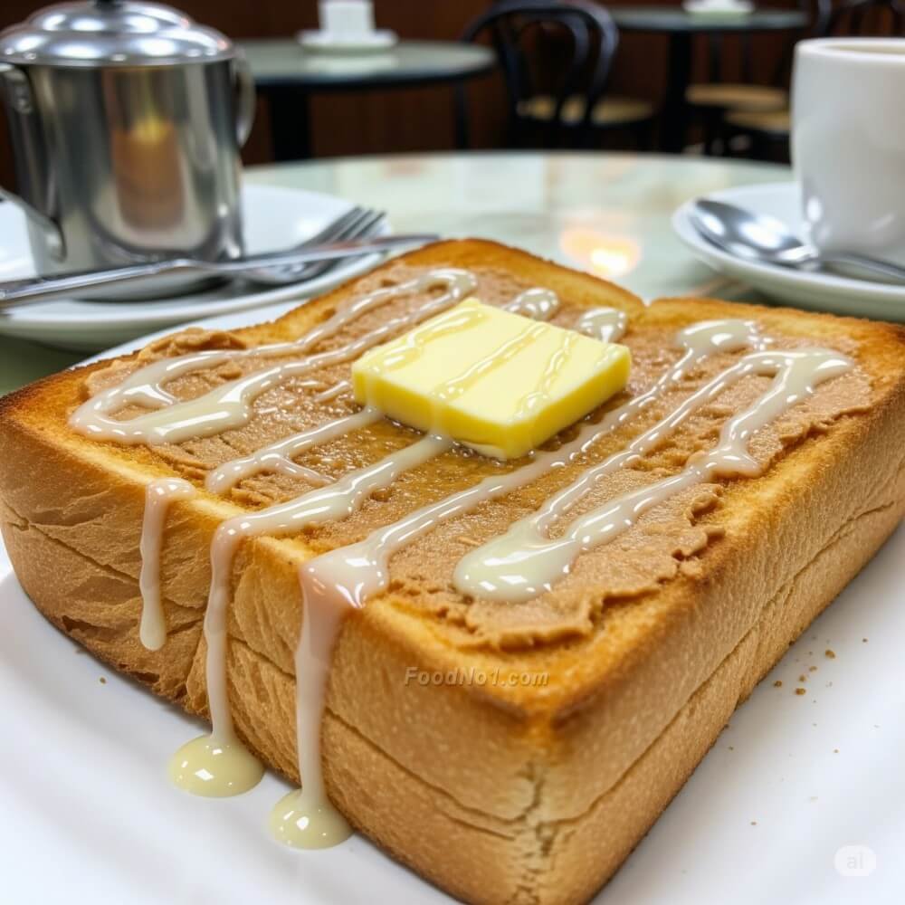 牛油煉奶花生醬多士