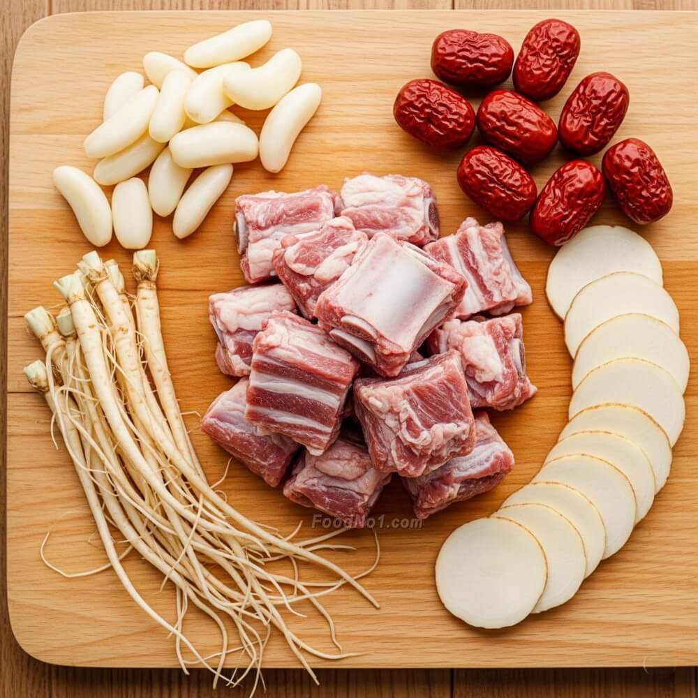 麥冬沙參玉竹排骨湯-材料