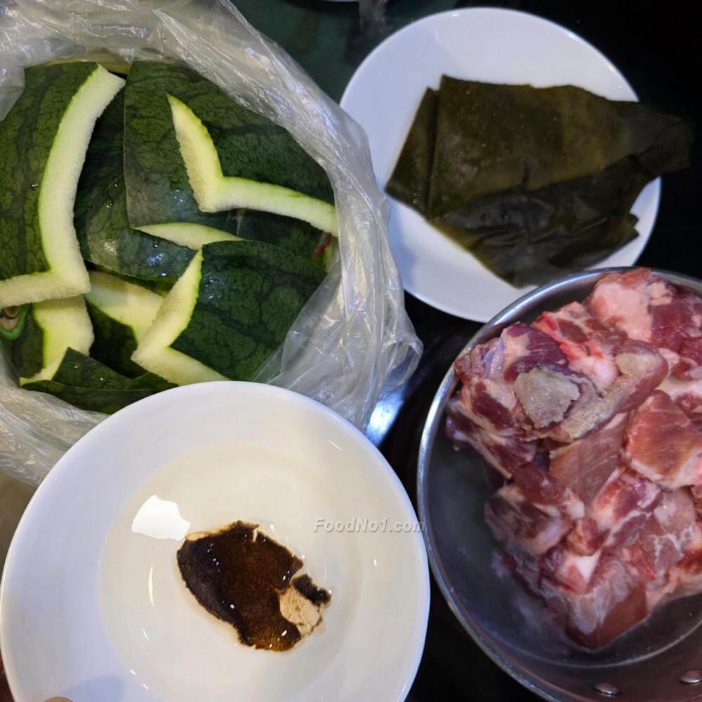 西瓜皮海帶排骨湯-材料