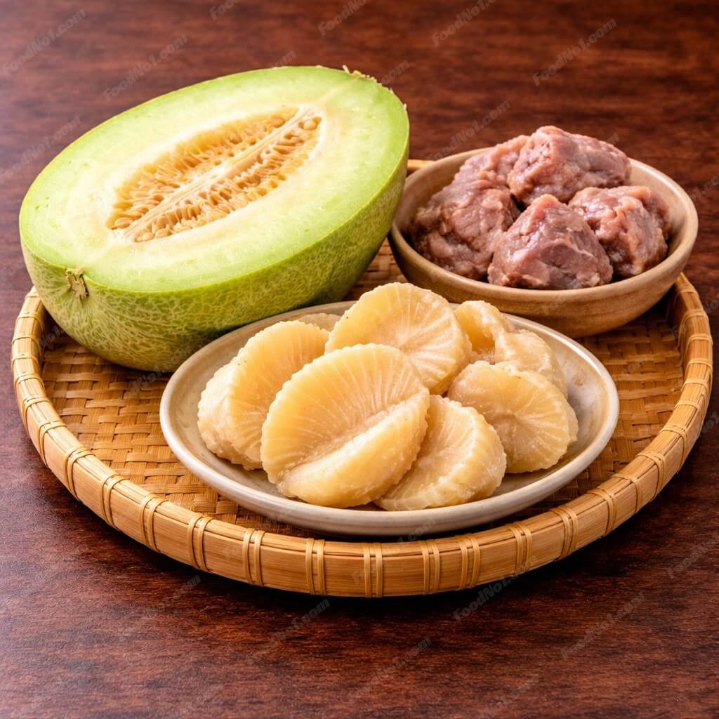 薑瓜燉片糖瘦湯-材料