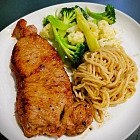 香煎牛扒烏龍麵 牛扒食譜,健康餐