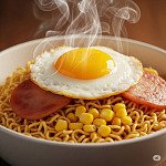 粟米火腿煎蛋公仔麵 粟米火腿煎蛋公仔麵