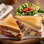 烘烤芝士火腿三文治 烘烤芝士火腿三文治 (Toasted Cheese and Ham Sandwich)
