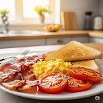 香脆煙肉炒蛋早餐盤 香脆煙肉炒蛋早餐盤