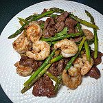 今日煮意 (#267) 蝦仁蘆筍炒牛肉