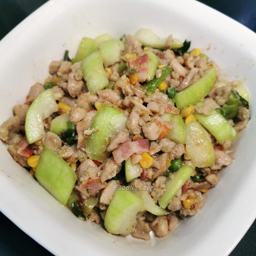 培根肉丁炒蒲瓜 4098