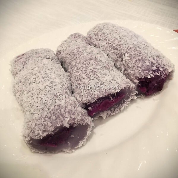 自制紫薯蓉糯米糍卷