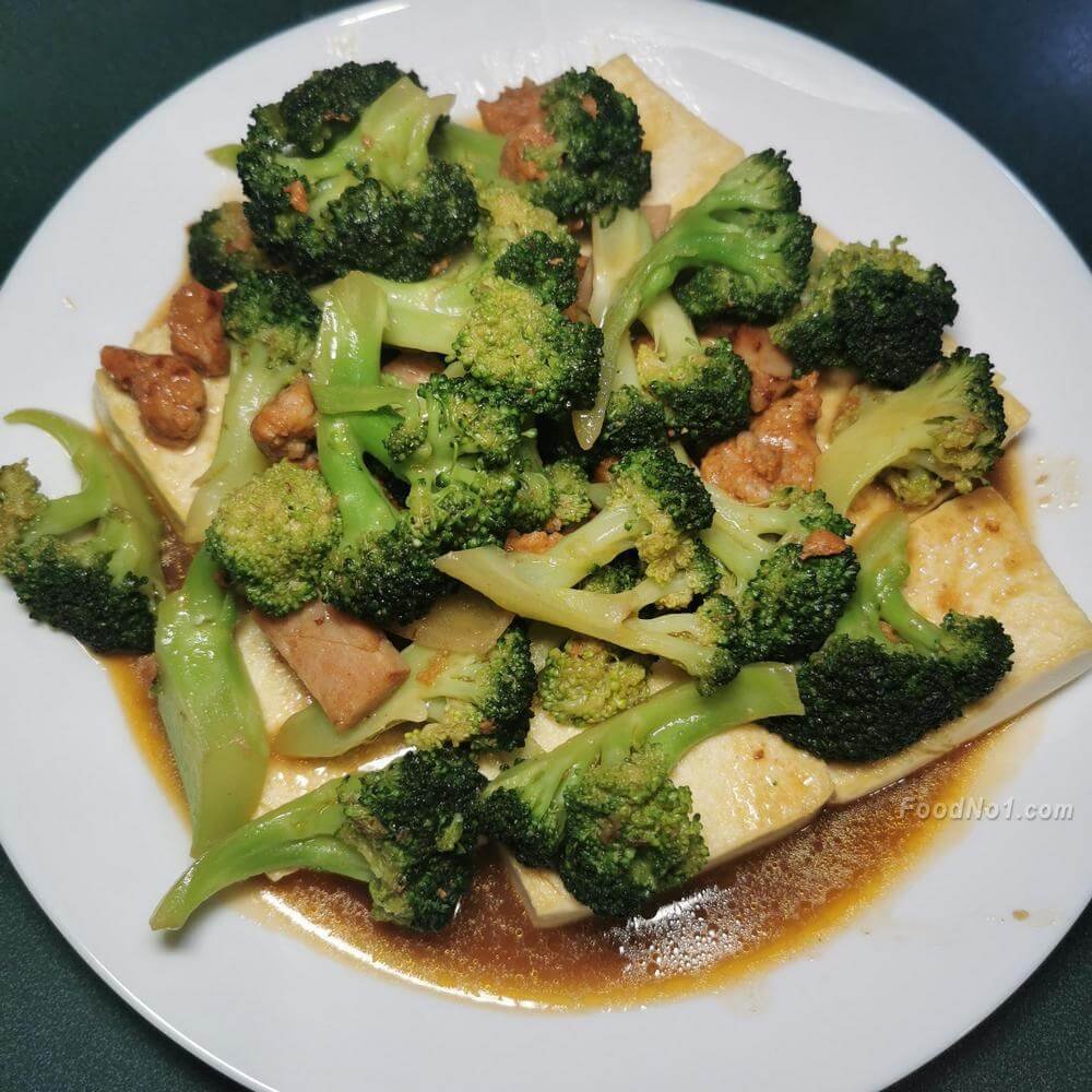 西蘭花肉碎扒豆腐