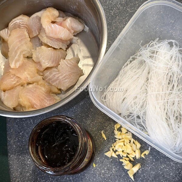 豉汁滑魚片叮粉絲-材料