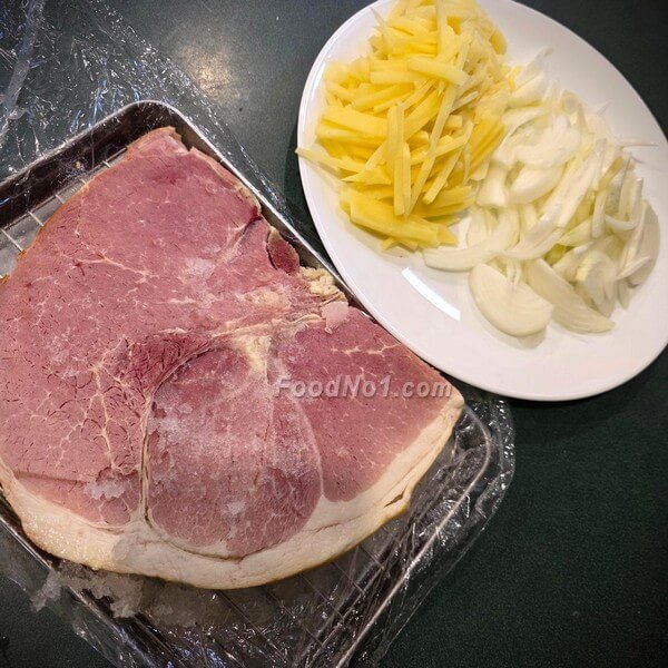 火腿扒伴炒雙蔬