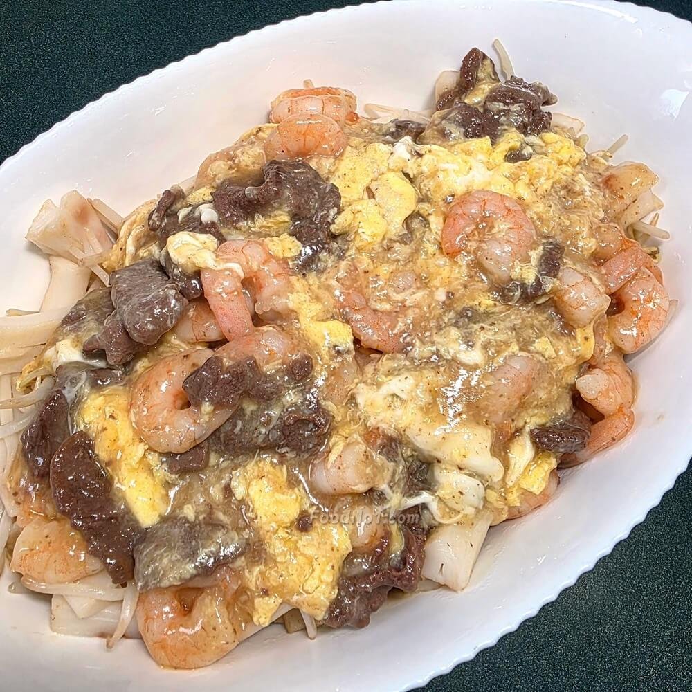 滑蛋蝦仁牛肉炒蝦米腸