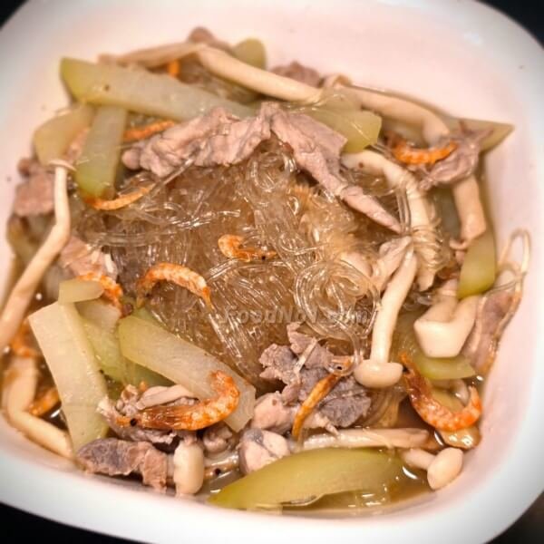 合掌瓜海鮮菇炆粉絲-擺盤