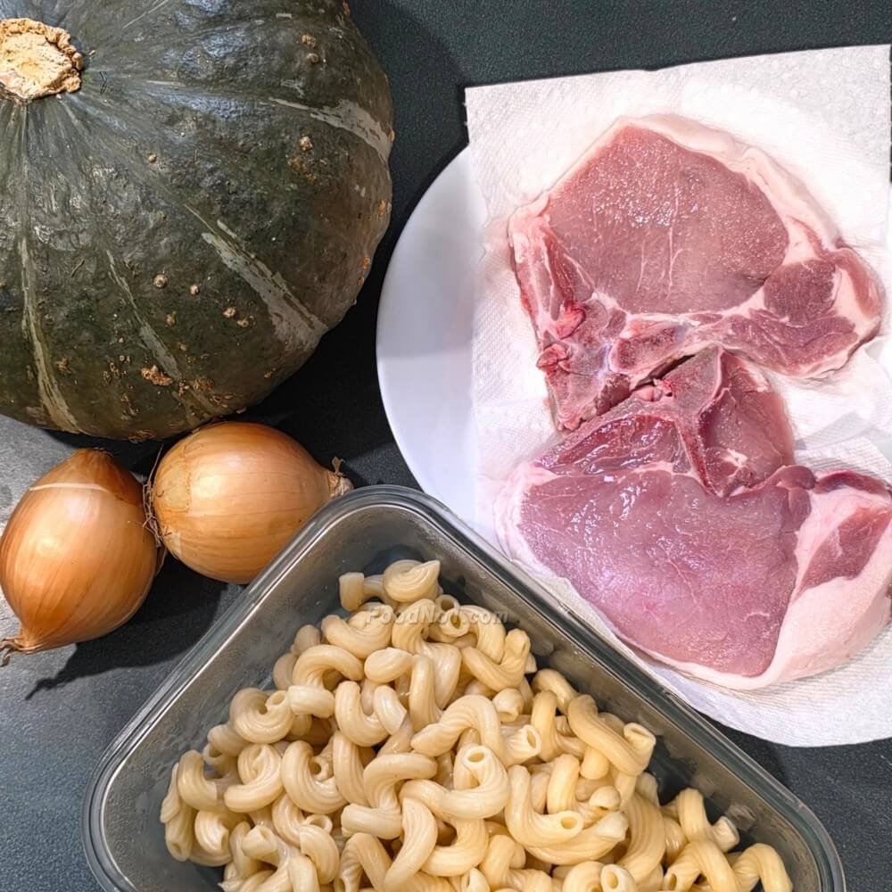 南瓜肉粒通粉-材料