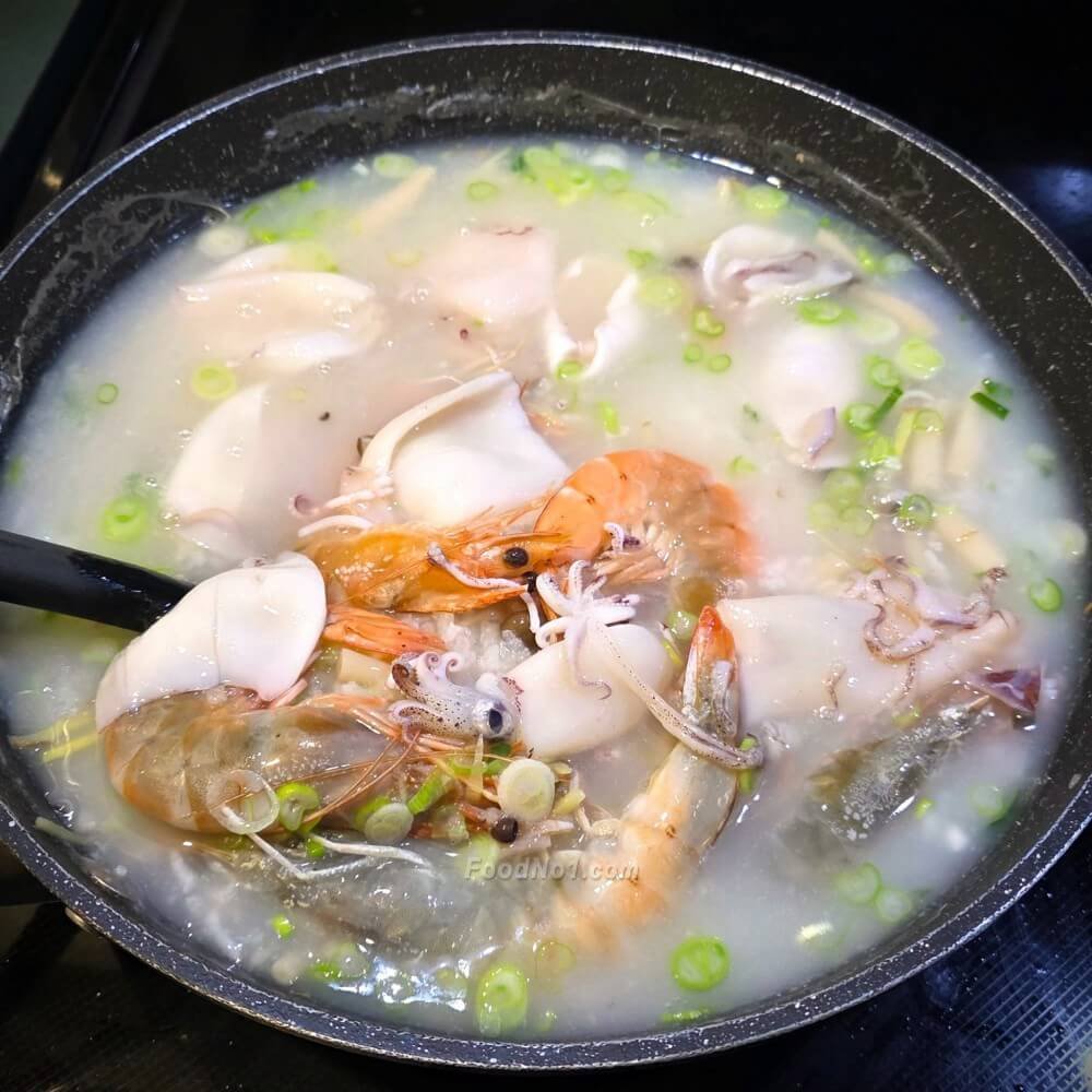 鮮蝦墨魚海鮮粥-材料