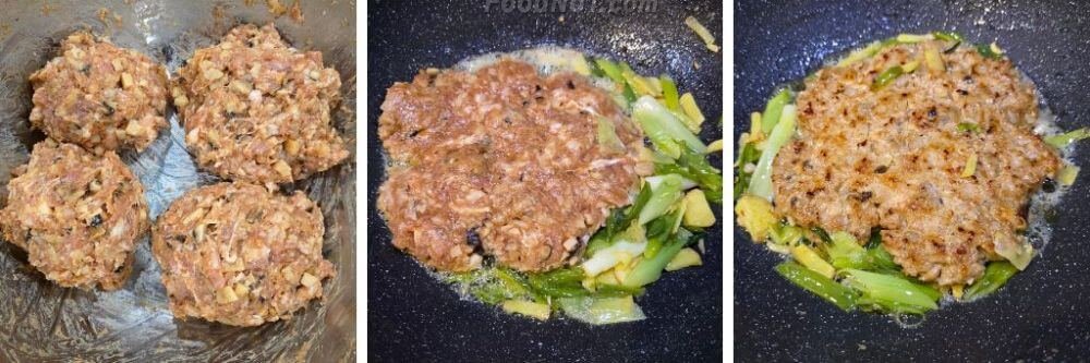 薑蔥牛油蓮藕煎肉餅-步驟