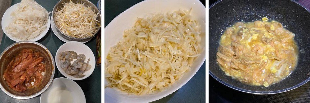 滑蛋蝦仁肉片河-烹調步驟