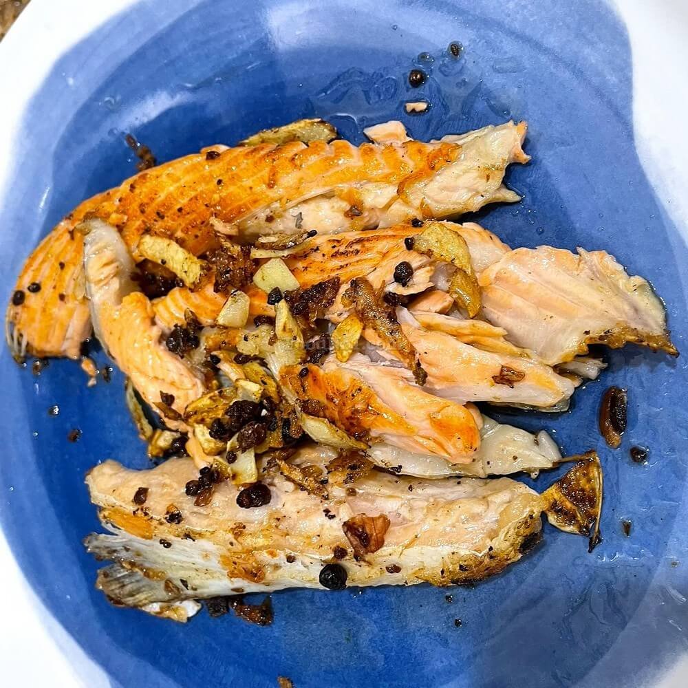 蒜頭豆豉蒸三文魚腩