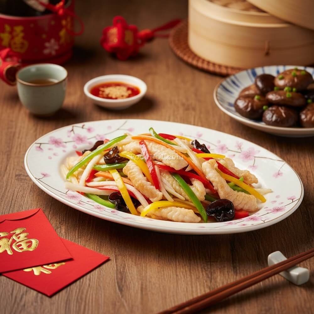 五彩繽紛 七彩炒魚絲