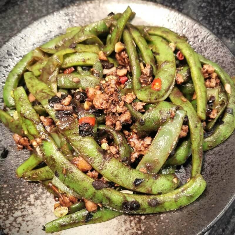 椒香欖角肉末四季豆