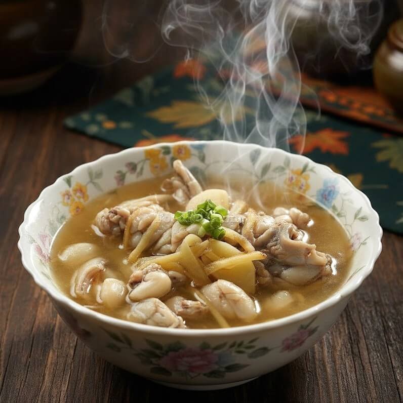 蒜子薑絲田雞湯