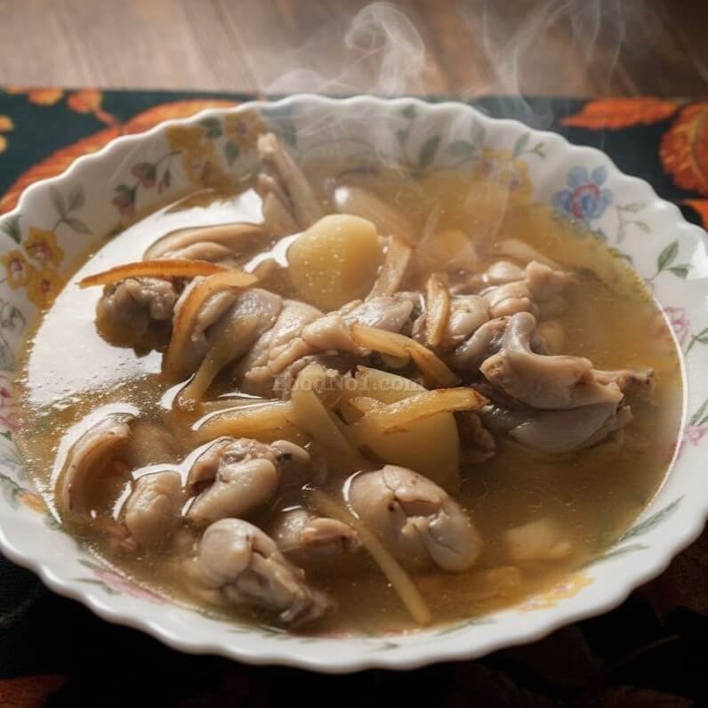 蒜子薑絲田雞湯