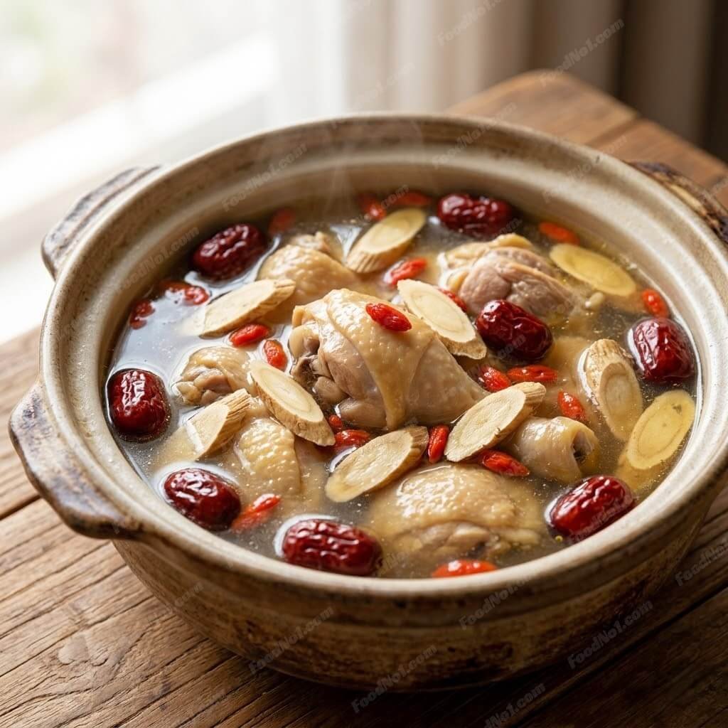 北芪紅棗杞子雞湯