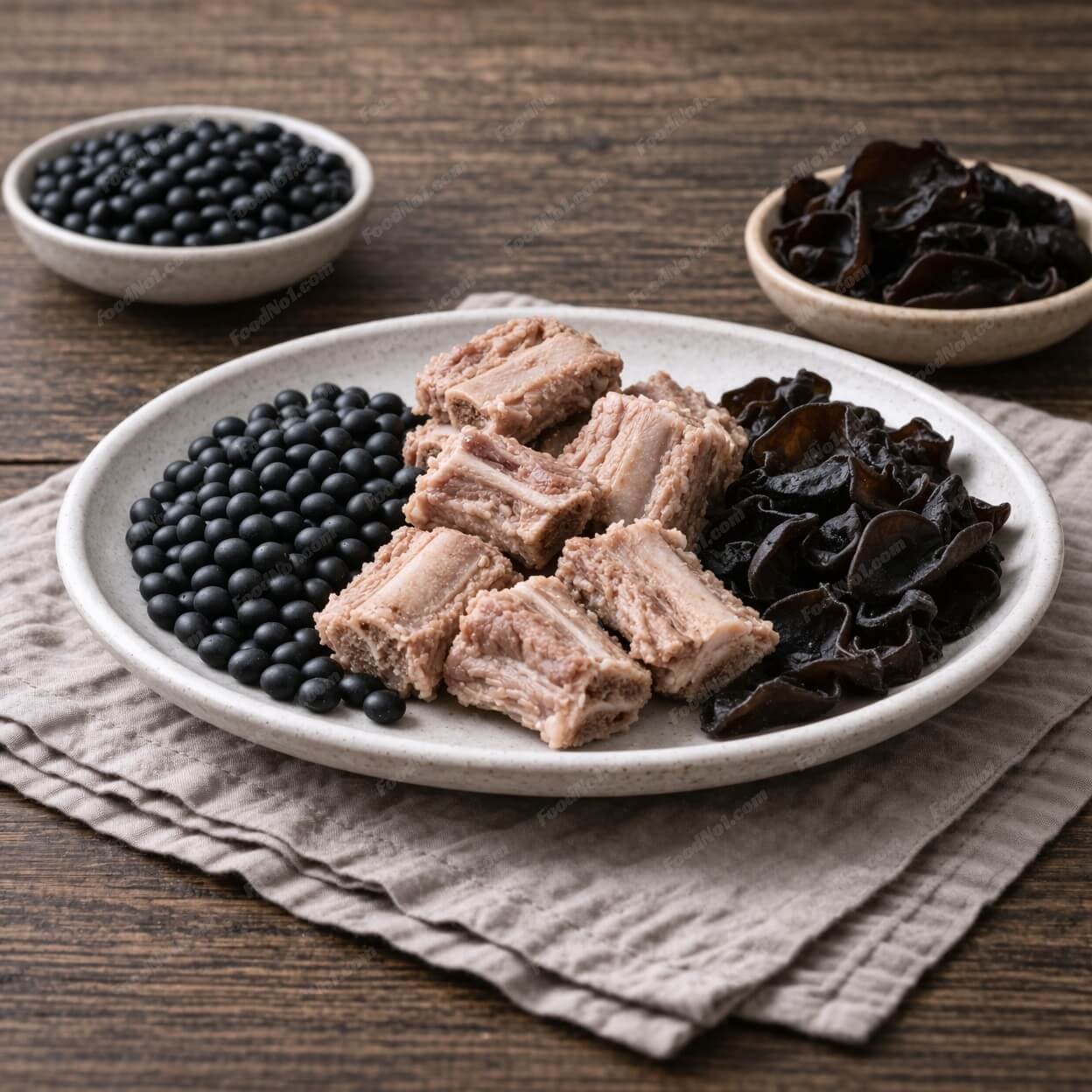 黑豆栗木耳排骨湯-材料