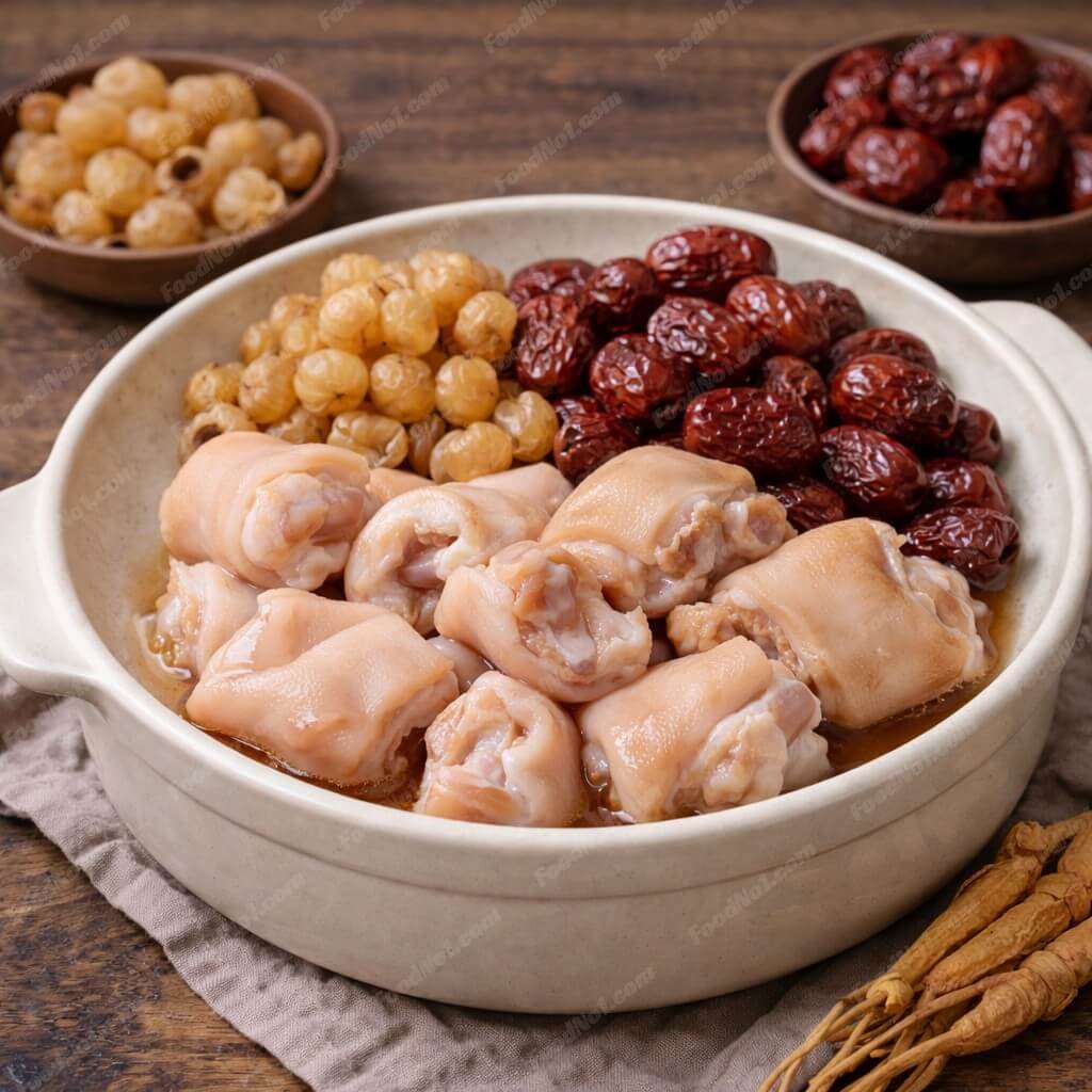 紅棗圓肉燉豬手-材料