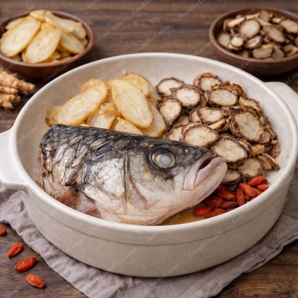 天麻川芎魚頭湯-材料