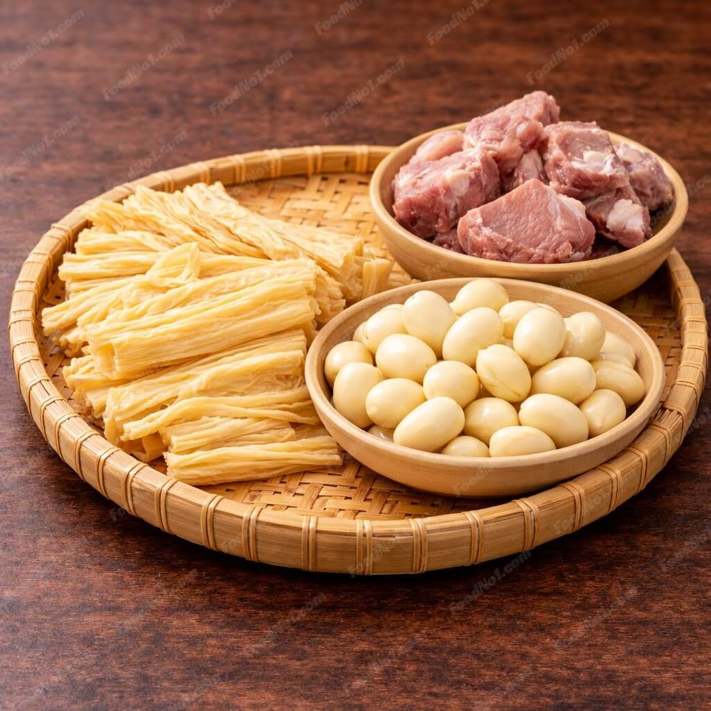 腐竹白果排骨湯-材料