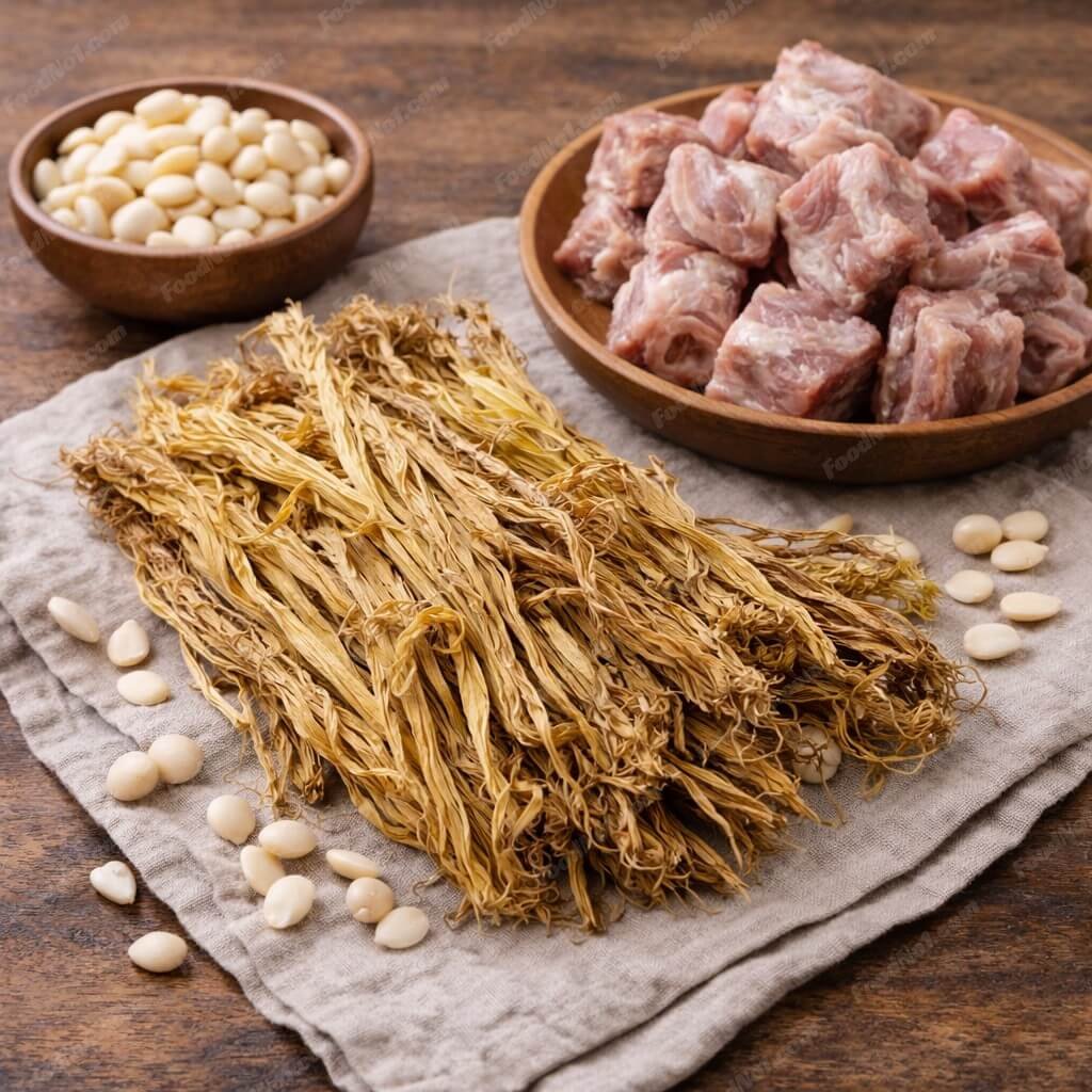 霸王花南北杏排骨湯-材料