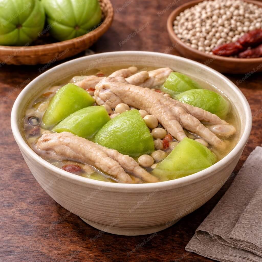 台掌瓜眉豆雞腳湯