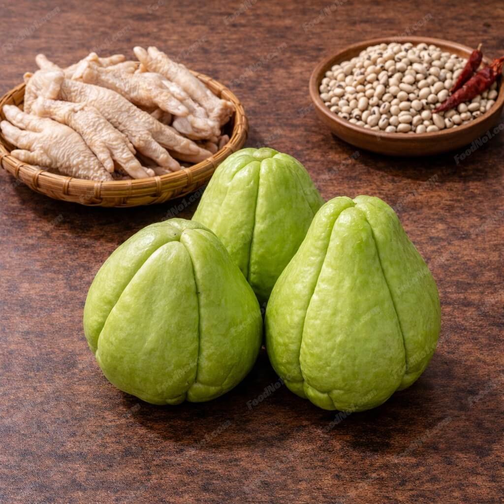 台掌瓜眉豆雞腳湯-材料