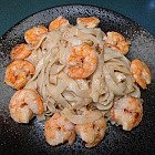 紅蔥蝦仁豬油豉油撈刀削麵