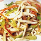 鴛鴦芹炒墨魚絲